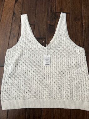 Marine Layer Cream Open-Knit Tank Top XL NWT